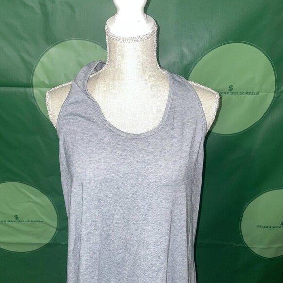 ATHLETA criss cross back flowy tank in LIGHT HEATHER GREY sz X-LARGE - VGUC - Picture 2 of 8